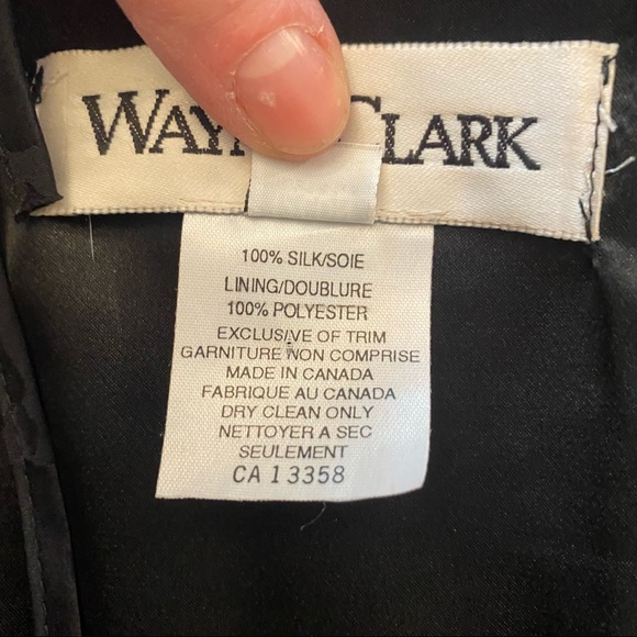 WAYNE CLARK vintage black silk evening gown - Picture 8 of 9